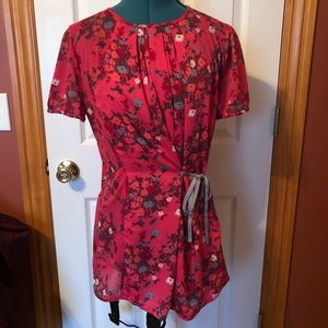 MNG by Mango red side tie tunic XL